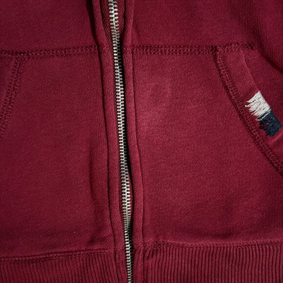 Hollister burgundy zip hoodie medium floral logo Y2K vintage cozycore See pics - Picture 4 of 10